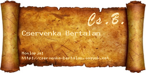 Cservenka Bertalan névjegykártya